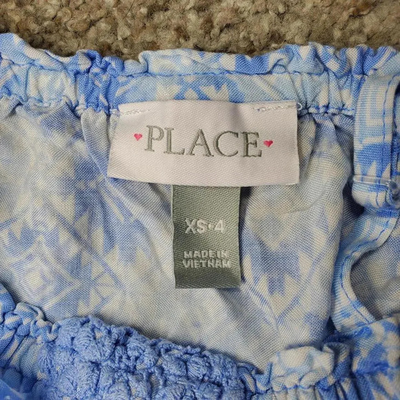 Children's Place Little Girl Size XS (4) Blue Romper - Picture 2 of 10
